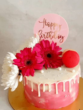 Pink watercolor cake