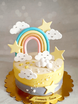 Pastel Baby Shower Cake