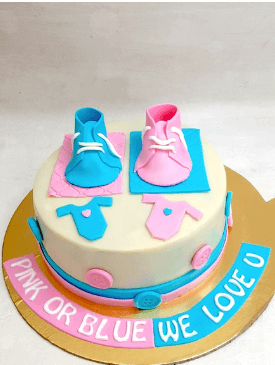 Pink & Blue Baby Shower Cake