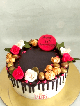 Chocolate Drip Anniversary Cake