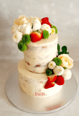 Wedding & Engagement Cakes 2 Two tier Rustic Naked Cake