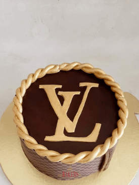 gold louis vuitton cake