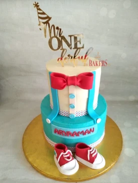 Mr. Onederful 2 Tier First Birthday Cake