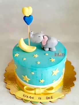 Baby Elephant 1st Birthday Cake