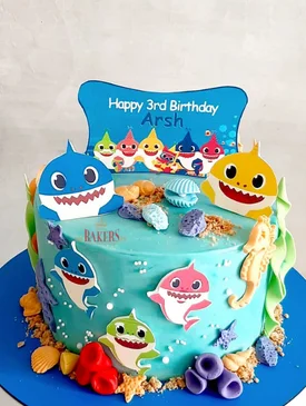 Baby Shark Underwater Cake