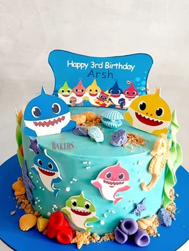 Baby shark underwater cake