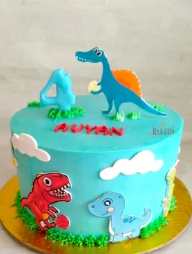 Blue Dinosaur Cake