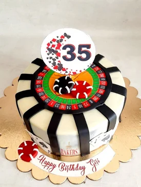 casino roulette wheel cake