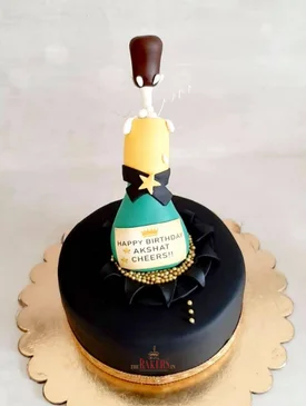 Champagne Theme Birthday Cake