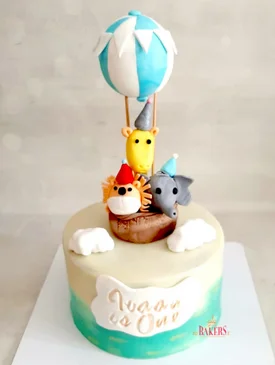 Cute Animals Hot Air Balloon Cake
