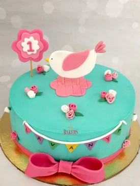 first birthday little birdie cake