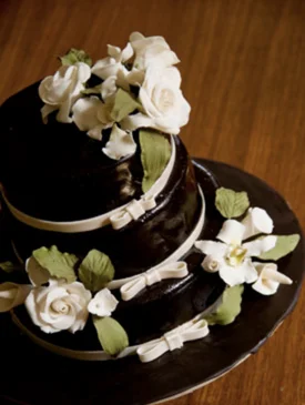Ivory Roses & Orchids Christian Wedding Cake