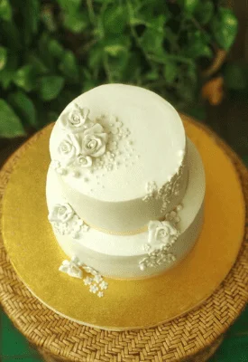 white christian wedding cake