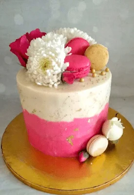 white pink roka cake