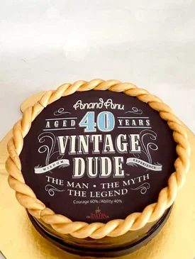 40th Vintage Birthday Cake