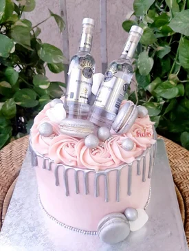 Pink & Silver 25th Birthday Cake