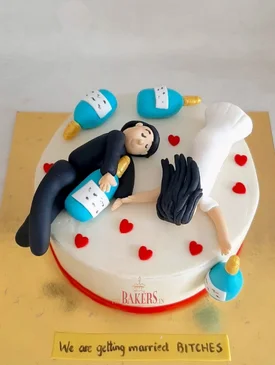 Drunk Couple Bachelor Party Cake