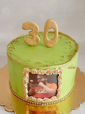 Green & Gold 30th Birthday Cake
