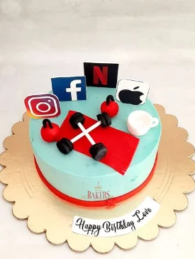 Gym & Social Media Cake