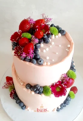 Pretty Pink Two Tier Wedding Cake