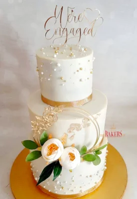 white gold 3tier cake