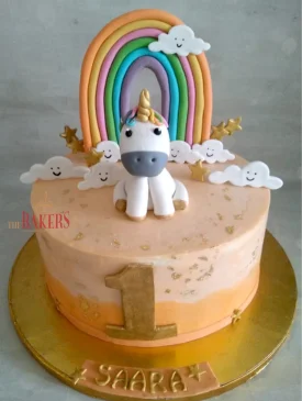 Unicorn first birthday cake