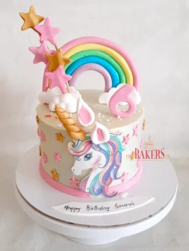 Unicorn Cake with Pink Stars