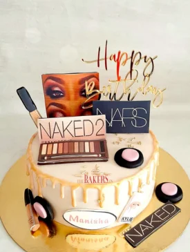 Naked makeup birthday cake