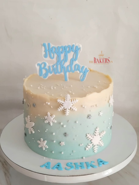 snowflakes frozen cake