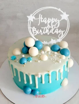 white blue husband cake