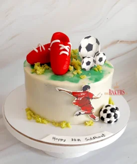 red ronaldo cake with shoes