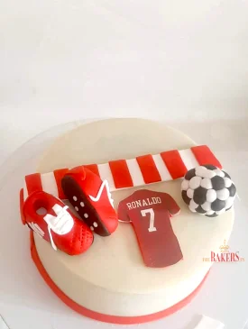 ronaldo football red cake