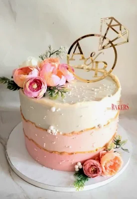 pink fault line wedding cake