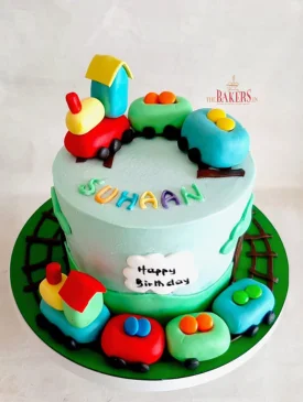 No Fondant Colourful Train Cake colourful train cake