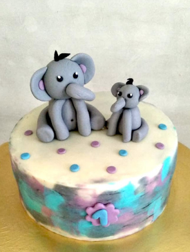 Cute Elephant 1st birthday cake