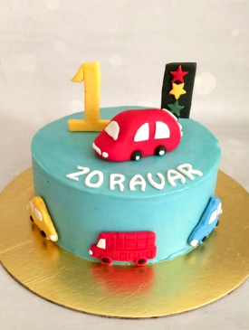 car 1st birthday cake