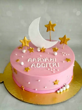 pink 1st birthday cake